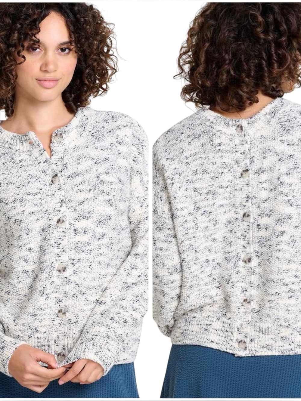 Toad & Co Women's Twigtree Button Back Sweater size XL